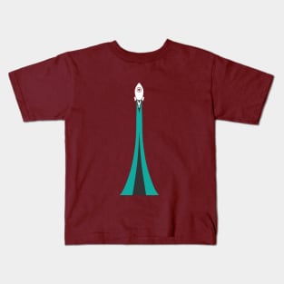 Rocket takeoff (teal) Kids T-Shirt